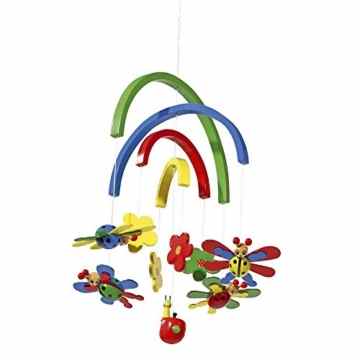 Legler Mobile „Marienkäfer“ aus Holz, mit bunten beweglichen 3D-Motiven, ein toller Blickfang für das Baby- und Kinderzimmer, von Geburt an geeignet -