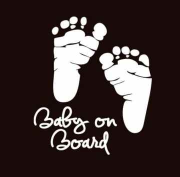 LeSo© Baby on Board Auto Aufkleber Car Sticker Fussabdrücke weiß S031 -