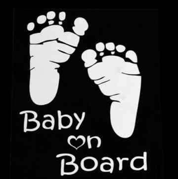 LeSo © Baby on Board Auto Aufkleber Fussabdrücke Car Sticker grau reflektierend S026 -