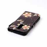LG K7/K8 Hülle [Bildschirmschutz aus gehärtetem Glas], Grandoin Retro Leder Foliant Stoßabfangende Hülle, exzellente Qualität buntes elegantes Muster Design Premium PU Verschluss genaue Passform Riemen-Leder Geldbörse schützende Schnapp-Hüllen-Abdeckung für LG K7/K8 mit [Kreditkarten Einschub] Ständer Funktion -