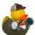 LiLaLu – 1526 – Detektiv Ente, Sherlock Holmes, Badeente, Quietscheente, PVC, 8cm -