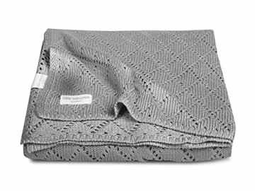 Little Naturals 410-522-65041 Decke bamboo LN, 100×150 cm, Crochet grau -