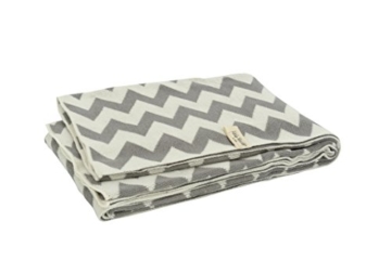 Little Naturals 516-511-00058 Gestrickte Decke, 75 X 100 cm, Chevron grau/off-white -