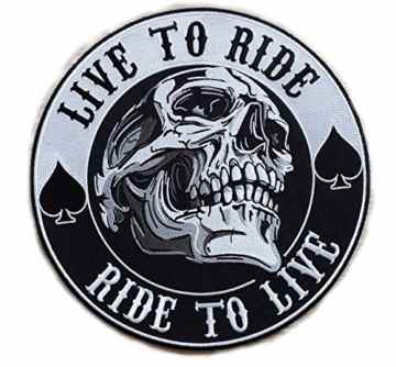 Live To Ride Ride To Live Skull Reaper Anarchy Outlaw Biker MC Aufnäher Patch -