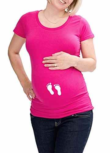 LOVE RULES Damen Umstandsmode T-Shirt Babyfüße lustig mit Motiv -