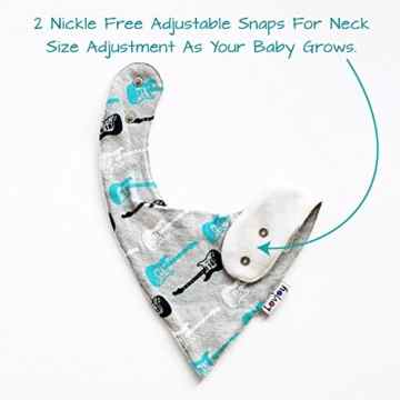 Lovjoy Bandana Geifer Baby Lässig Lätzchen – 5er Pack (SIMPLY BLUE) – Multicolor Super Absorbent & Soft für ultimativen Komfort mit Druckknöpfen – abwaschbar – Wasserdicht vlies Auskleidung für 0-3 Jahre – Netter Baby-Geschenk für Jungen und Mädchen -