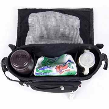 Lucear Kinderwagen Organizer, Baby Kinderwagen Buggy mit Universale Passform ( 2 In 1 abnehmbar Tasche) Multi Funktionen. -