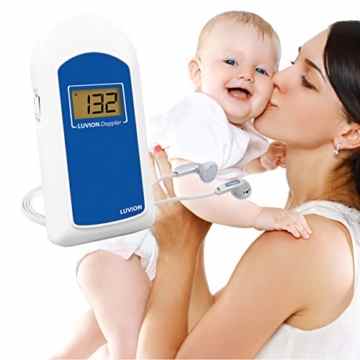 Luvion 92 Doppler Deluxe-80, Fetaldoppler mit LCD-Anzeige der Herzfrequenz, 50 ml Gel im Set enthalten -