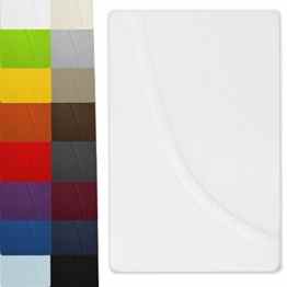 luxoon 2er Sparpack KINDER Spannbettlaken Jersey 100% Baumwolle Serie in modernen Farben ÖKOTEX geprüft | 60 x 120 bis 70 x 140 cm – weiß