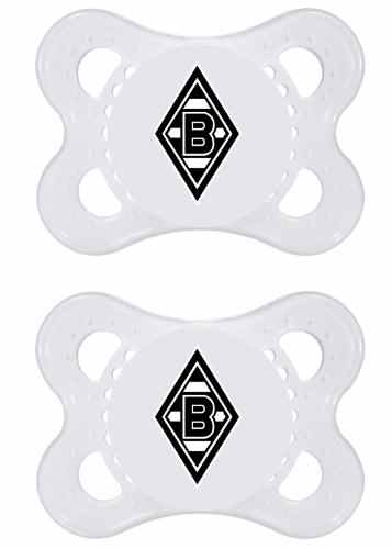 MAM 66570700 – Schnuller, Bundesliga, Football „Borussia Mönchengladbach“ 0-6 Monate, Silikon, Doppelpack -