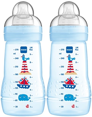 MAM Easy Active Baby Bottle 270 ml, Babyflasche, Doppelpack -