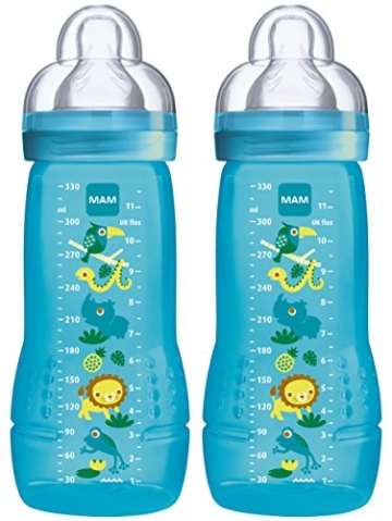 MAM Easy Active Baby Bottle 330 ml, Babyflasche, Doppelpack -
