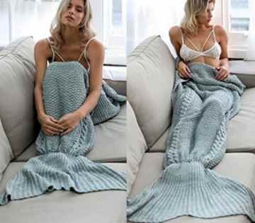 Meerjungfrau Decke, Noza Tec Handgemachte häkeln meerjungfrau flosse decke für Erwachsene, Mermaid Blanket alle Jahreszeiten Schlafsack -