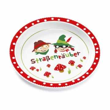 Melamin Teller Straßenräuber, BPA-frei Motiv: Pilze -