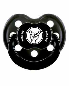„metal-kid“ : Baby Schnuller (Schwarz) -