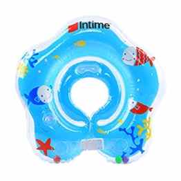 moinkerin Kinder Baby Säugling Aufblasbare Runde Schwimmen Ring Schwimmreifen Flipper Halsschwimmring für den Hals Schwimmhilfe Blau