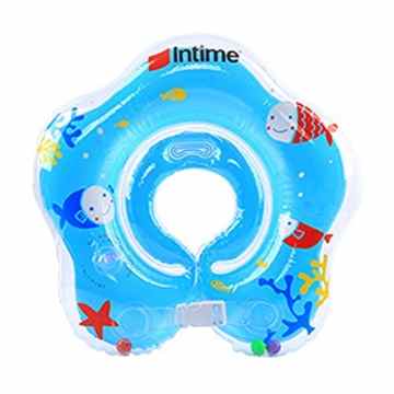 moinkerin Kinder Baby Säugling Aufblasbare Runde Schwimmen Ring Schwimmreifen Flipper Halsschwimmring für den Hals Schwimmhilfe Blau