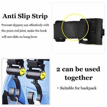 MTURE Universale Kinderwagen Organizer Buggy Buddy Wickeltasche für Kinderwagen, Inbegriffen 2 Happy Mummy Hook and Stroll (Schwarz) -