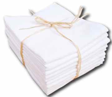 Mullwindel, Stoffwindeln/Spucktücher kochfest bis 90°C, 10-er Pack, 70 x 80 cm, weiß -