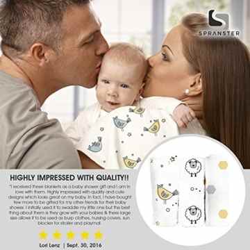 Musselin Wickeltücher für A Baby Boy & Girl (3 Pack) 100% Baumwolle, große 119,4 x 119,4 cm -