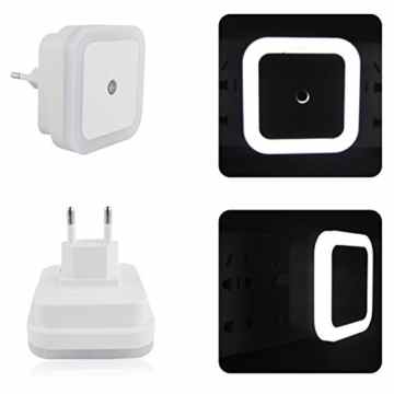 Nachtlicht, FIDEA night Licht 0.5W Plug in LED Nachtlicht Lampe mit Sensor, mit automatischer Dämmerung bis Dämmerung Lichtsensor, weiß, 4er Pack (Platz) -