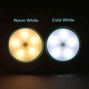 Nachtlicht LED, 360° Drehung Bewegungssensor Nachtlampe HonestEast 3200K Akku USB Wiederaufladbare LED Nachtlicht mit 5 LEDs Magnetische Basis für Schlafzimmerflur Badezimmer Schlafzimmer Wandleuchte(Warmweiß) -