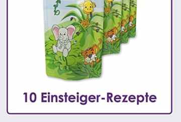 nanafera wiederverwendbare Baby-Quetschbeutel | 4er Pack | BPA & PVC frei | Plus kostenlose Rezepte | Ideal für Früchte- & Gemüse-Brei | Für Shakes & Smoothies | Einfach zu befüllen | Leicht zu säubern | 100% Geld-Zurück-Garantie -