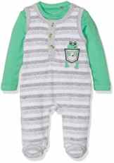natubini Baby-Jungen Strampler mit Langarmshirt Bio-Baumwolle