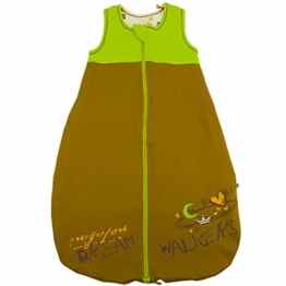 natubini DreamWalkers Sommer-Schlafsack „Nachtaktive Katze“, leicht + luftig für wärmere Tage, 4-Jahreszeiten-Baumwolle