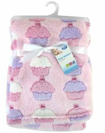 Newborn „First Steps“ Baby Fleece-Decken, Design mit Cupcakes, 75 x 100 cm -