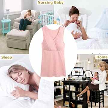 NINGMI Damen Still-Tank Top Schlaf-BH Stillen Leibchen für Nachtwäsche -