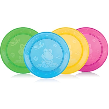 Nuby ID65670 Teller mit Motiv, 4-er Pack -