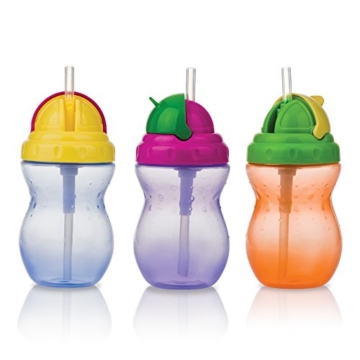 Nuby ID9688A Trinkhalm-Flasche, 295 ml -