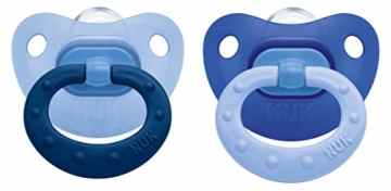 NUK 10176116 Fashion Silikon-Schnuller mit Ring, kiefergerechte Form, BPA frei, 2 Stück, Girl -