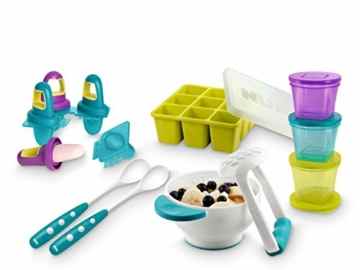 NUK 10225112 Fresh Foods-Set, mit je 1x Pürierset, Eisförmchen, Gefrierform, Frischebehälter, 2x gratis Fütterlöffel -