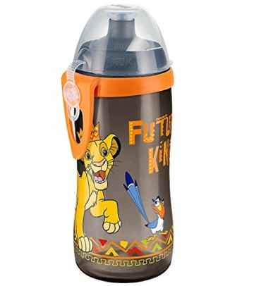 NUK 10255308 Disney Lion King Junior Cup, 300ml, mit Push-Pull-Tülle, auslaufsicher, mit Clip, ab 36 Monaten, BPA frei, Farbe braun -