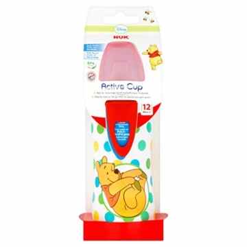 NUK Active Cup Disney Winnie 300 ml mit Soft-Trinktülle aus Silikon ab 12 Monate, auslaufsicher mit Clip, BPA frei -