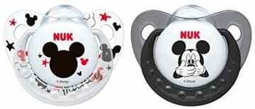 NUK Disney Mickey Silikon-Schnuller, kiefergerechte Form, noch zahnfreundlicher, 2 Stück -