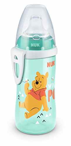 NUK Disney Winnie Active Cup 300 ml mit Soft-Trinktülle aus Silikon und Clip, auslaufsicher, BPA frei, ab 12 Monate -