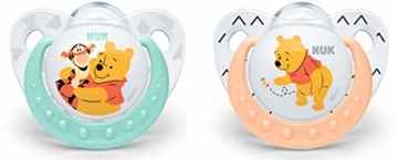 NUK Disney Winnie Silikon-Schnuller, kiefergerechte Form, noch zahnfreundlicher, 2 Stück -