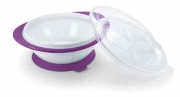 NUK Easy Learning Esslernschale für Kinder ab 6 Monaten mit Saugnapf, zwei Deckel, BPA frei -