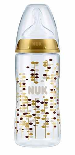 NUK Gold Limited Edition First Choice Plus PA-Flasche 300ml, Silikon-Trinksauger, Größe 6-18 Monate M -