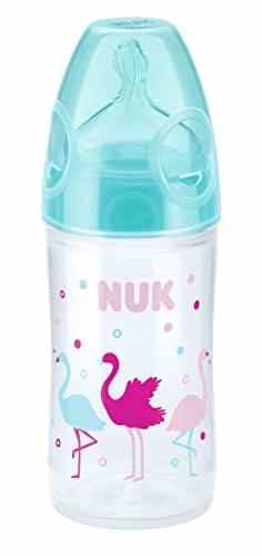 NUK New Classic Babyflasche, schmaler Flaschenkörper, kiefergerechter, First Choice Plus Silikon-Trinksauger -