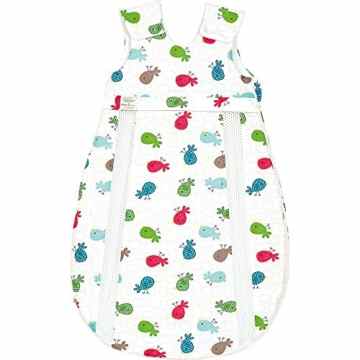 Odenwälder 1336-1309 Gr. 130cm Jersey-Schlafsack Prima Klima Vögelchen weiss-smaragd -