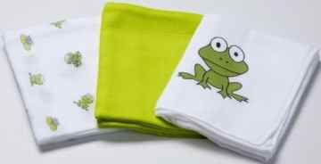 odenwälder – Doppelmullwindeln Frosch 3er Pack (verschiedene Farben) -
