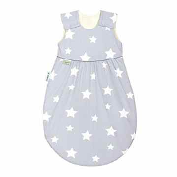 Odenwälder Klimasoft cold Tencel-Schlafsack white stars light silver, Größe:110 -
