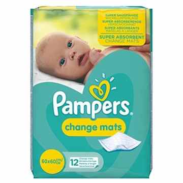 Pampers Change Mats Normal Wickelunterlage 5er Pack (5 x 12 Stück) -