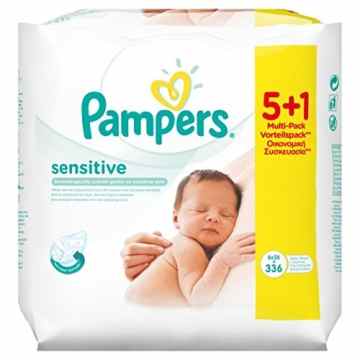 Pampers Feuchte Tücher Sensitive, Nachfüllpackung, 6 x 56 Stück – 336 St. -