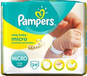 Pampers New Baby Size 0 (Micro) Carry Pack 24 x 2 Total 48 Nappies by Pampers -