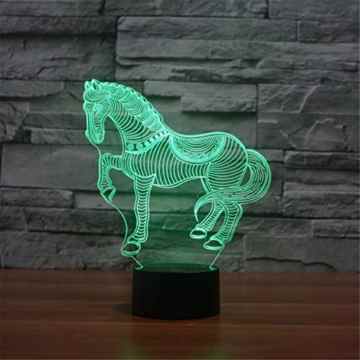 Pferdes 3D bunte Lichter LED Lampe Acryl Vision Stereoskopische 3D Touch Lampe Nacht Licht bunte Steigung Lampe -
